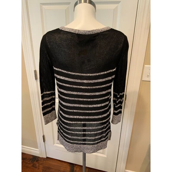 Rag & Bone Black & White Striped Thin Knit Sweater, Size XS - Picture 5 of 6